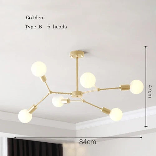 lustre moderne à plusieurs têtes pour intérieur créatif