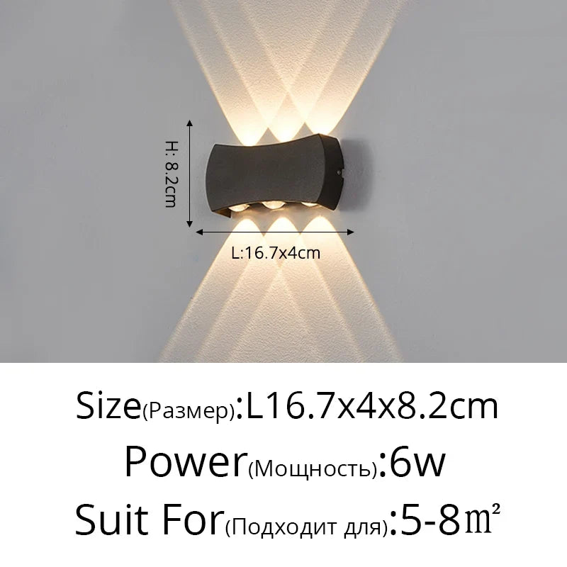applique murale led moderne imperméable pour extérieur minimaliste