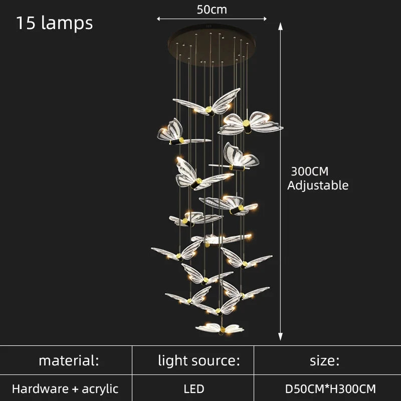 lustre moderne design papillon pour intérieur élégant et chaleureux