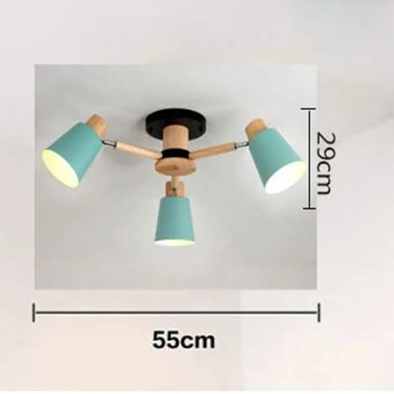 lustre nordique en bois massif simple et moderne