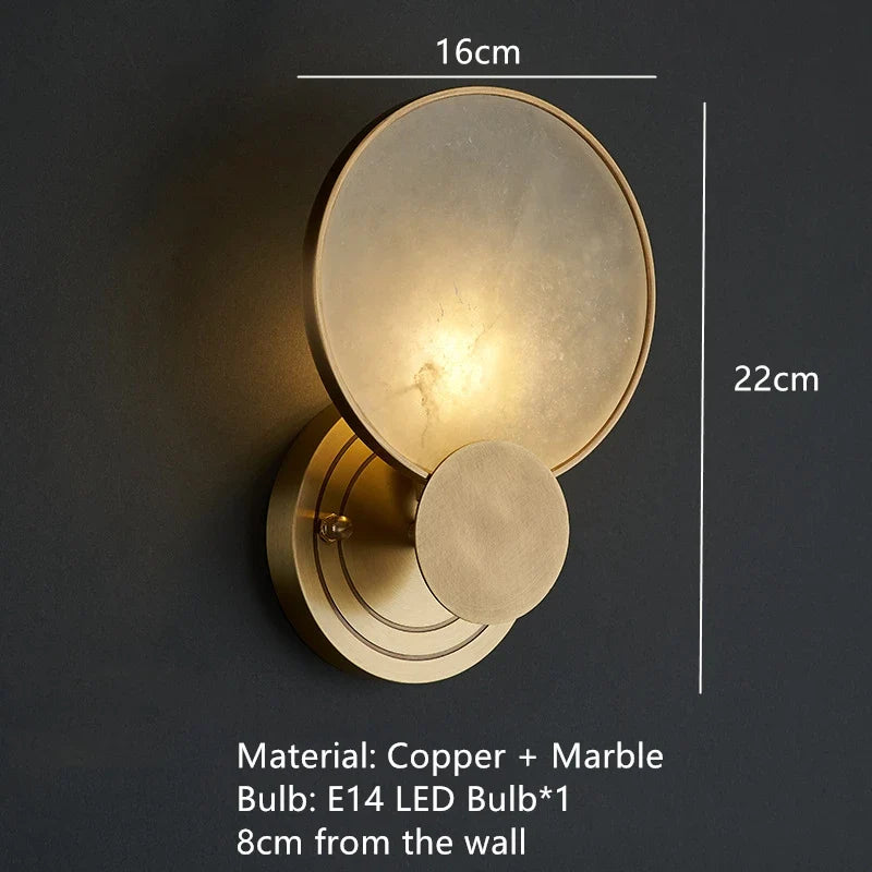 applique murale led ronde en marbre naturel design moderne pour intérieur