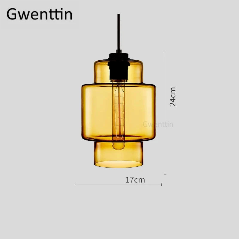 suspension moderne en verre teinté pour décoration intérieure