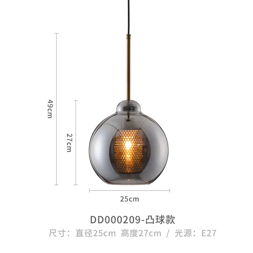 suspension moderne en verre pour décoration intérieure élégante