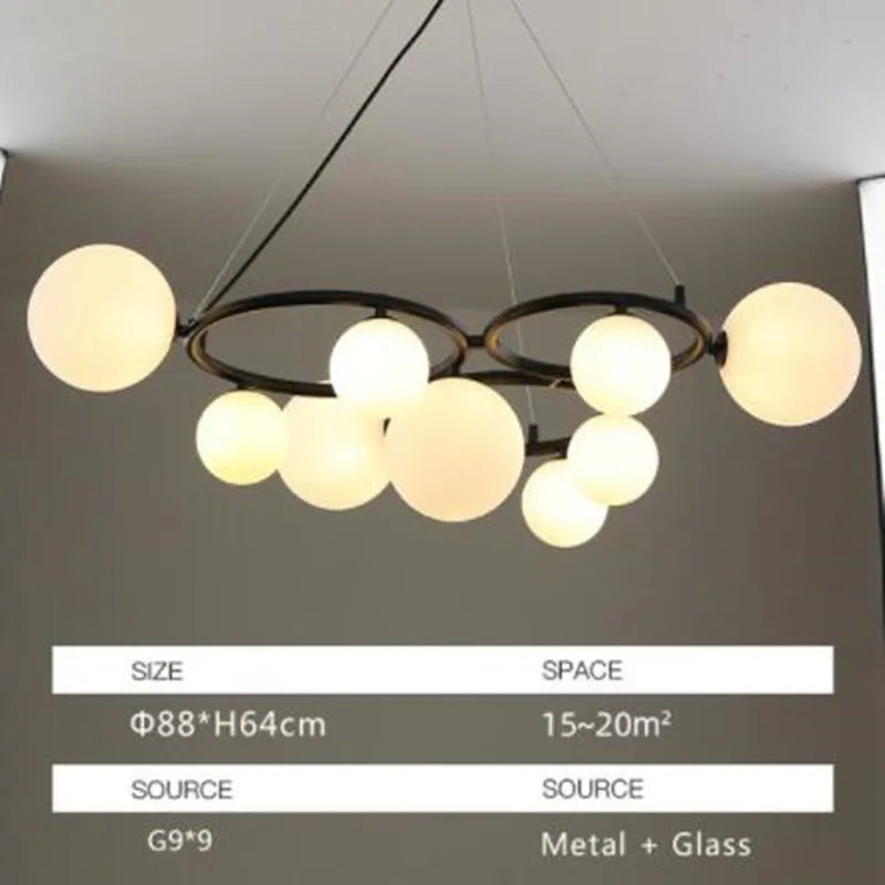 suspension moderne en verre avec ampoule incluse pour décoration intérieure