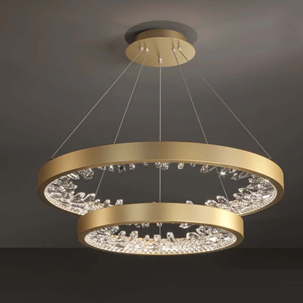 lustre design en cristal lumineux pour décoration moderne intérieure