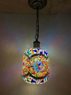 suspension LED en mosaïque turque style bohémien rétro vintage