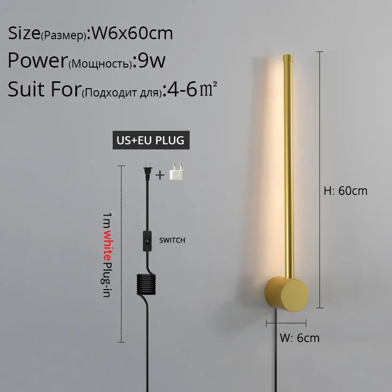 Simple avec prise 	 applique murale LED moderne lumières salon étude chambre chevet couloir allée salon cuisine lampe éclairage intérieur