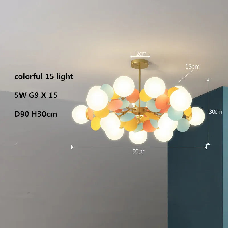 lustre led globe en verre acrylique coloré pour enfants