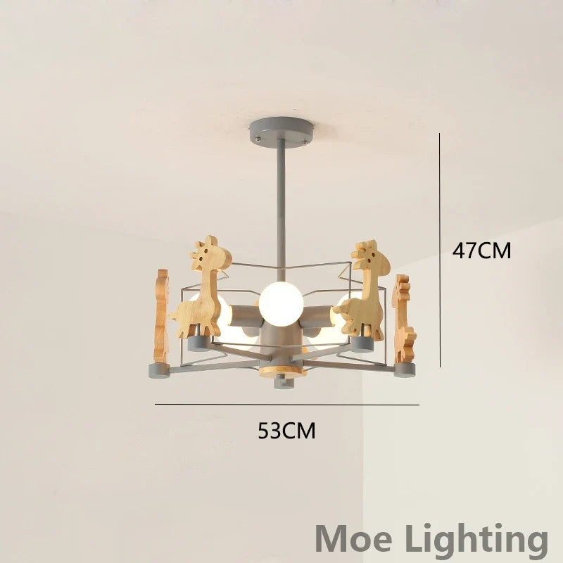 Lustre enfant LED en forme de girafe