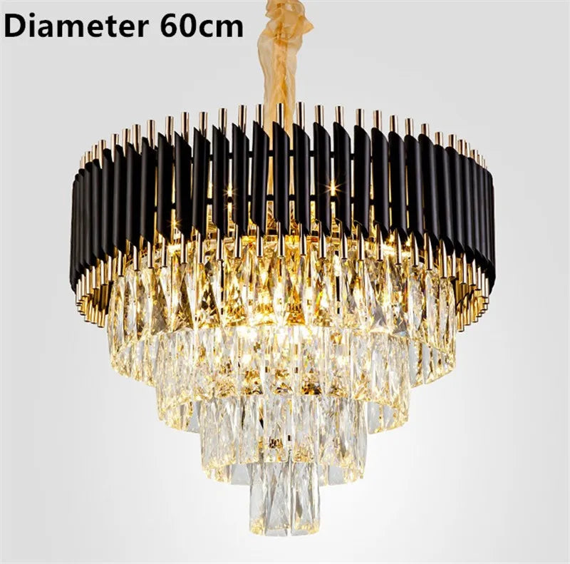lustre moderne en cristal suspendu pour intérieur élégant