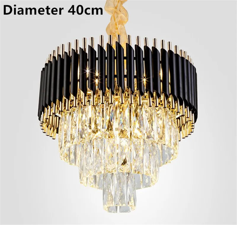 lustre moderne en cristal suspendu pour intérieur élégant