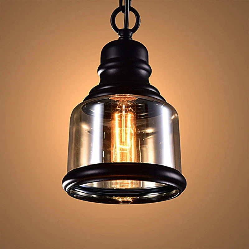 Suspension vintage en verre pour bouteille de vin style industriel