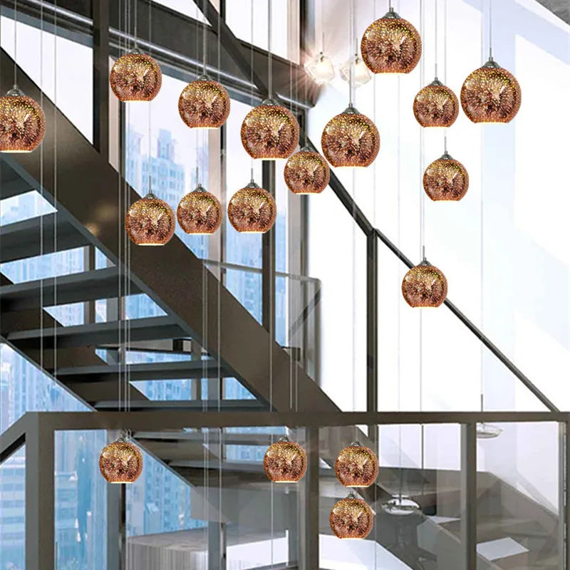 lampe led suspendue design nordique moderne décorative feu d'artifice