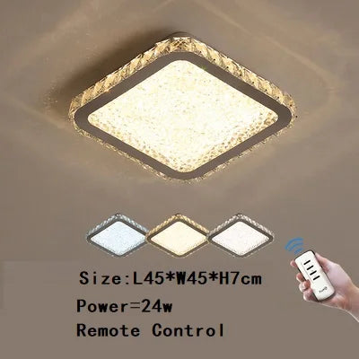 suspension moderne en acier inoxydable avec led et télécommande