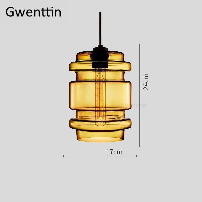 suspension moderne en verre teinté pour décoration intérieure