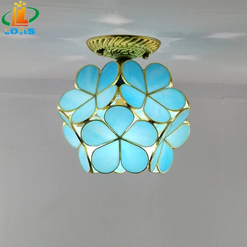 lampe à pétales en verre style nordique pour décoration intérieure