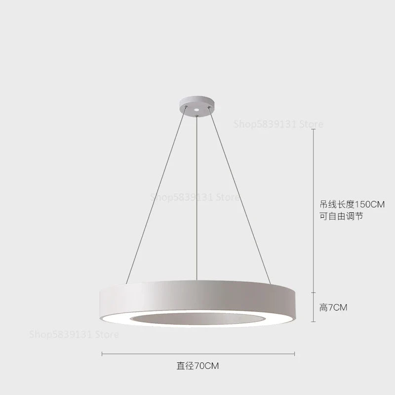 suspension lumière led en métal minimaliste suspendue