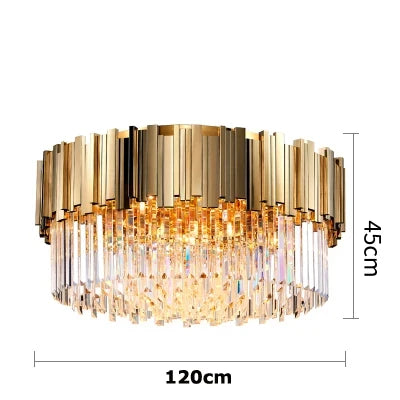 plafonnier moderne en cristal ovale à plusieurs couches