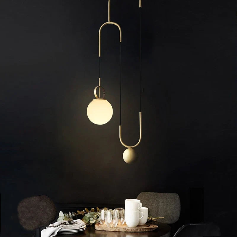 suspension moderne en verre design créatif ajustable pour divers espaces