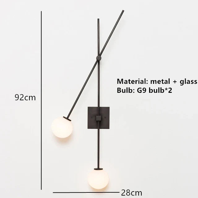 applique murale minimaliste en verre pour intérieur moderne