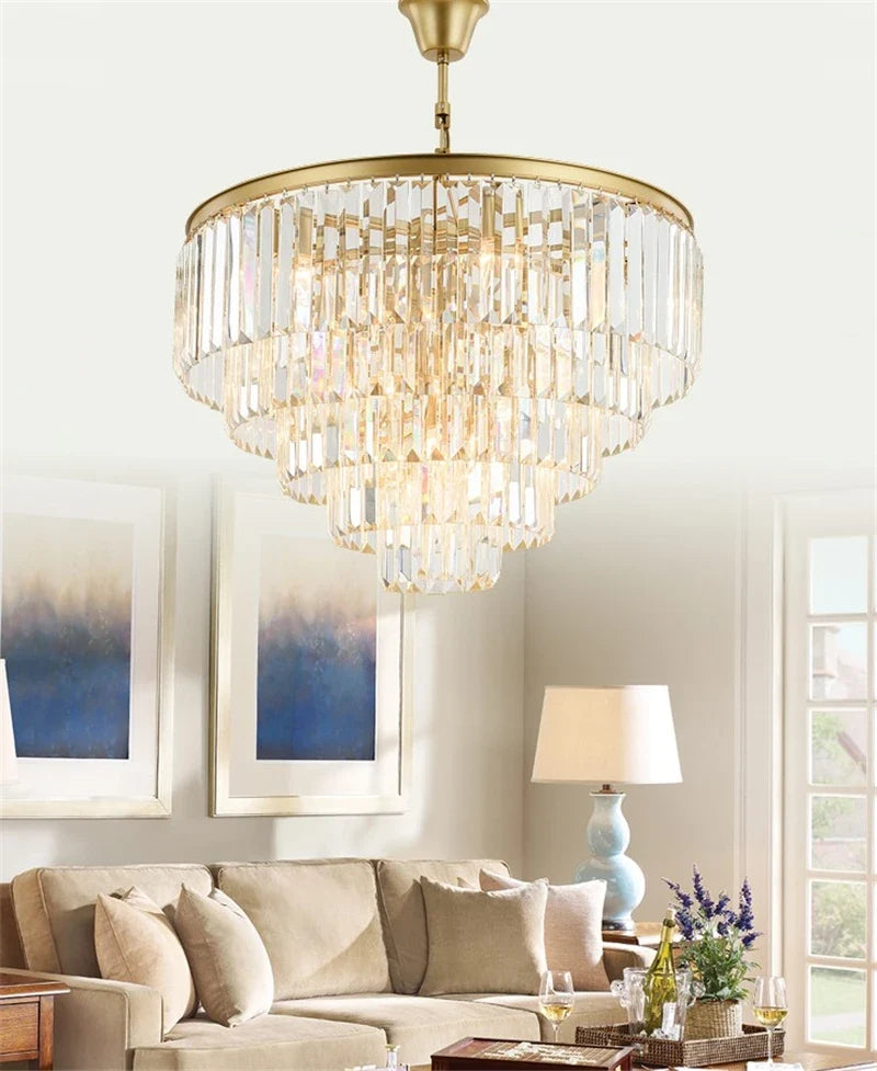 lustre moderne en cristal éclairage suspendu design nordique élégant