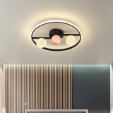 plafonnier design en métal noir doré boule blanche pour intérieur moderne