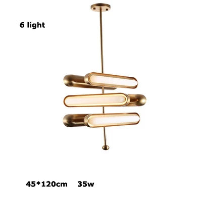 Postmodern doré Art déco doré fer verre Lustre éclairage Lustre Suspension Luminaire Lampen pour salle à manger