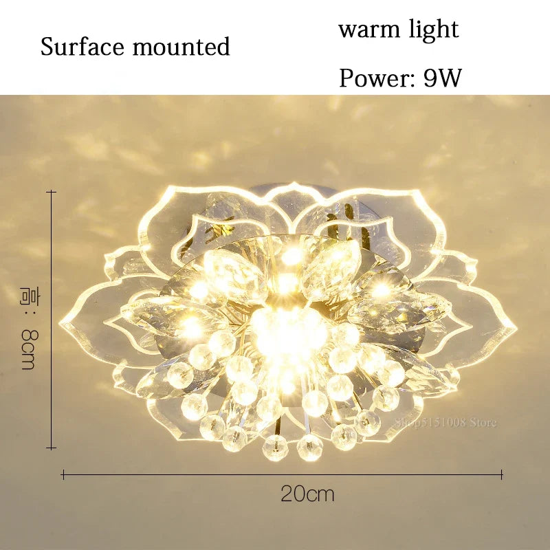 plafonnier en cristal fleurs lustre éclairage intérieur