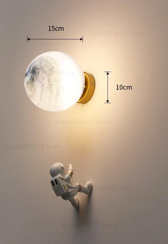 applique murale astronaute moderne pour chevet d'enfant décoration étoile lune