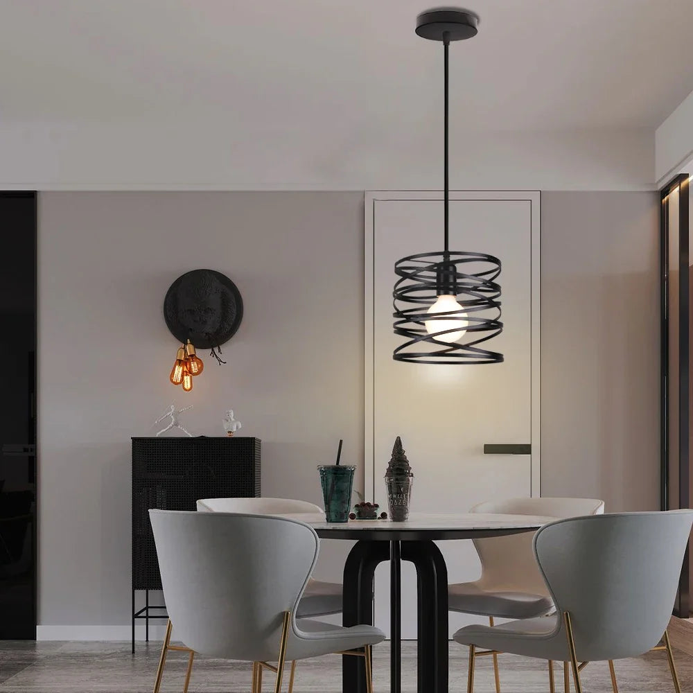 lampe suspendue spirale led tourbillon moderne vintage