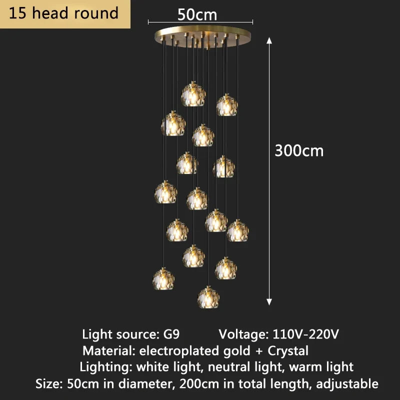 lustre contemporain en cristal pour restaurant café et bar