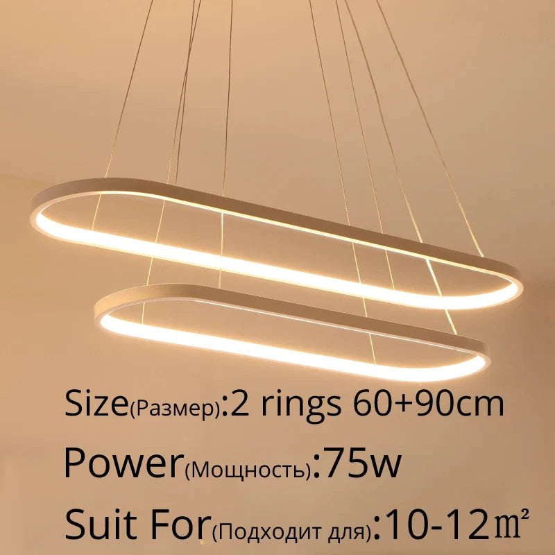 suspension led moderne rectangulaire avec télécommande lampara