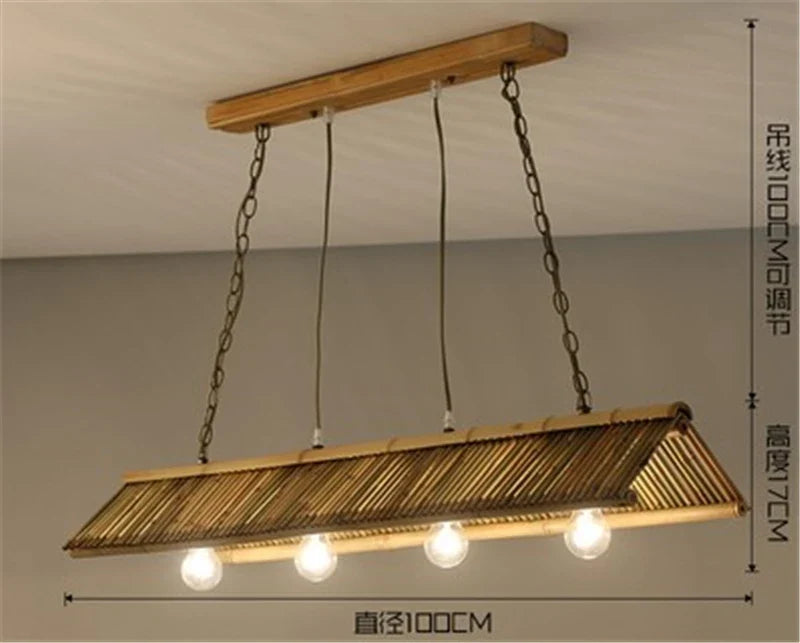 lustre en bambou vintage pour café bar et restaurant