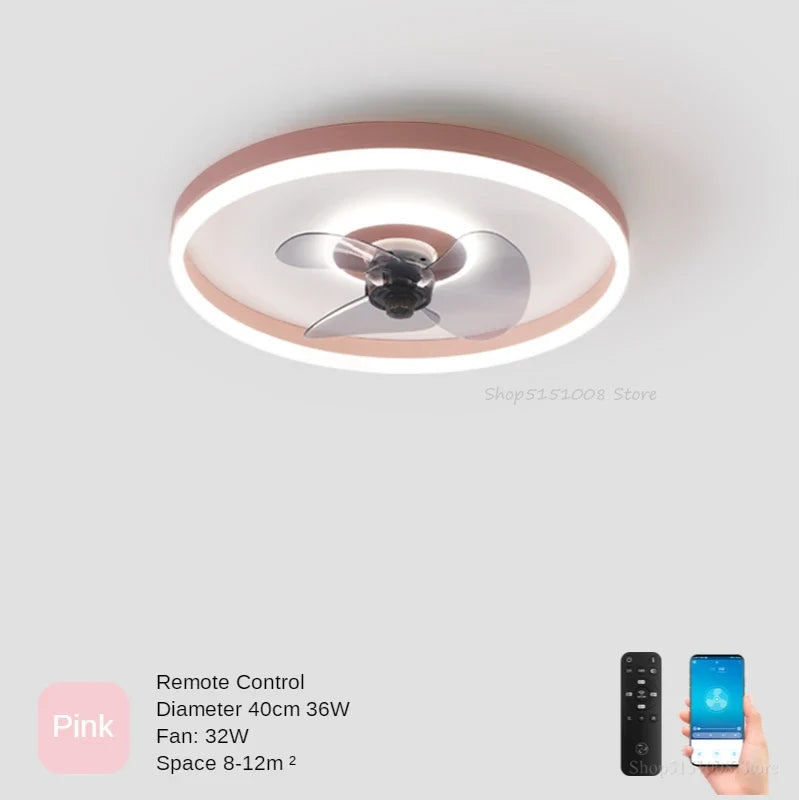 plafonnier moderne à leds avec ventilateur et 3 luminosités