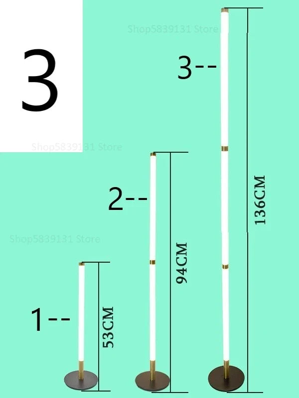 lampadaire d'angle moderne démontable avec lumière sur pied
