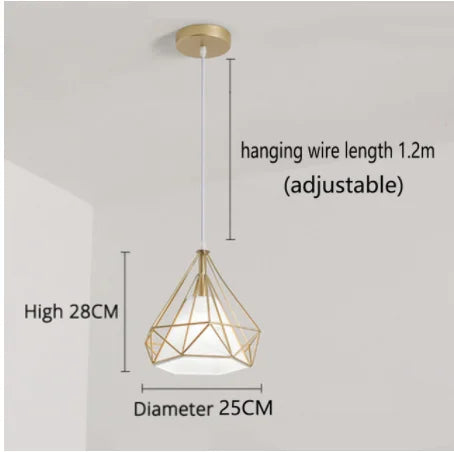 2022 New Nordic aisle diamond chandelier simple modern retro wrought iron living room dining room led ceiling chandelier