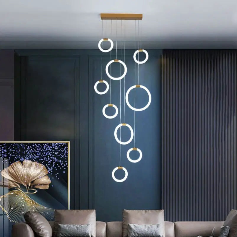 lustre à led moderne en acrylique pour décoration luxe