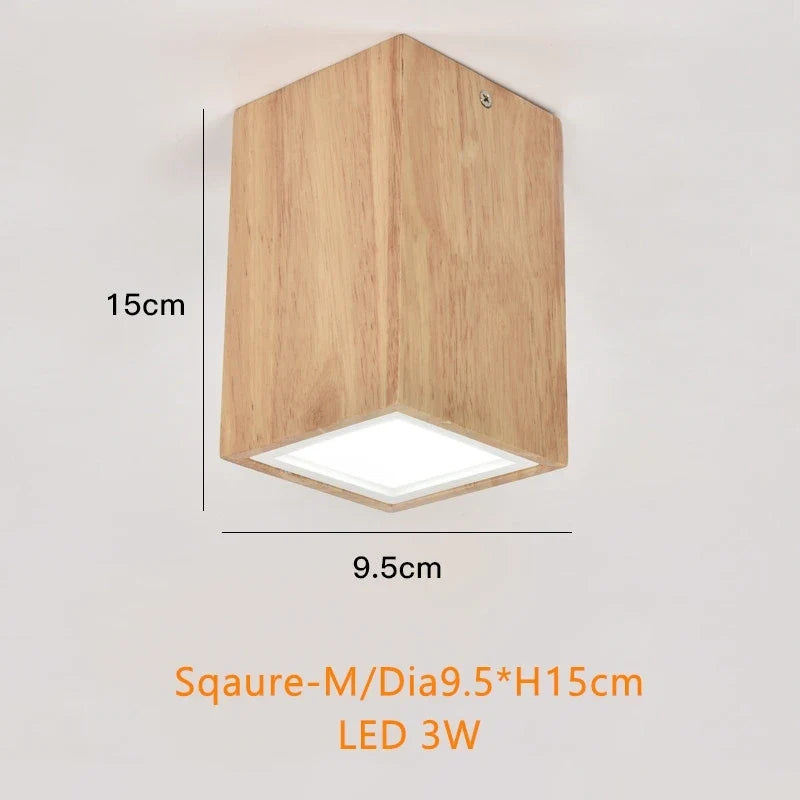 Spot Led rond en bois au design nordique