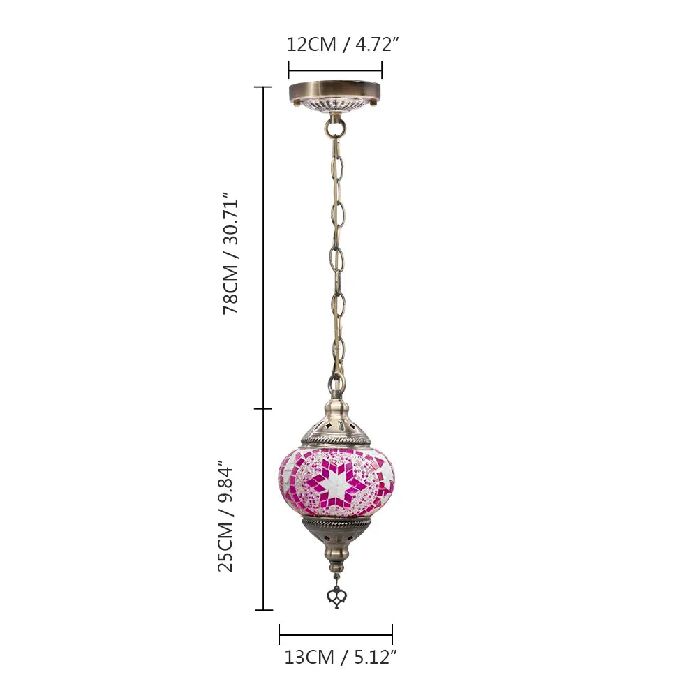 suspension turque en verre mosaïque artisanale décoration méditerranéenne