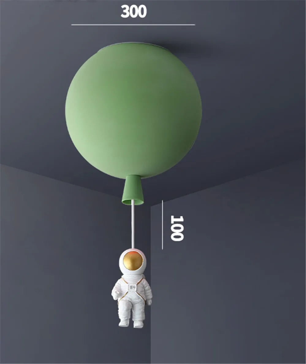plafonnier led nordique avec astronaute et ballons pour enfants