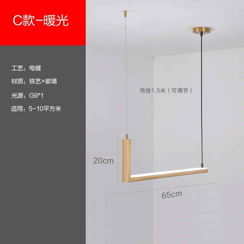 suspension moderne en fer et verre pour décoration intérieure