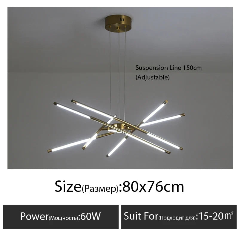 Light luxury style Nordic restaurant chandelier, simple modern atmosphere creative living room bedroom lighting net red led lamp