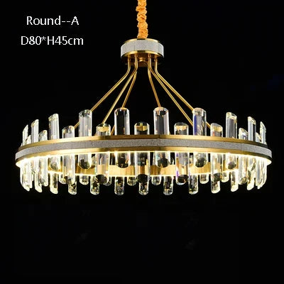 lustre en cristal rond design postmoderne pour un intérieur créatif