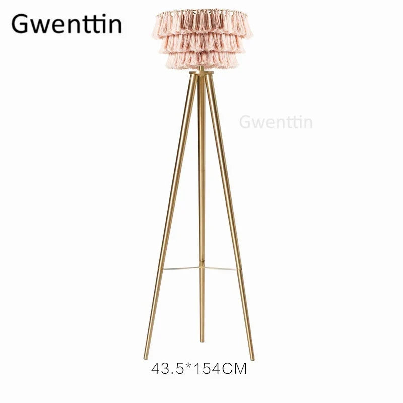 lampadaire créatif en fil de soie avec trépied nordique décoratif