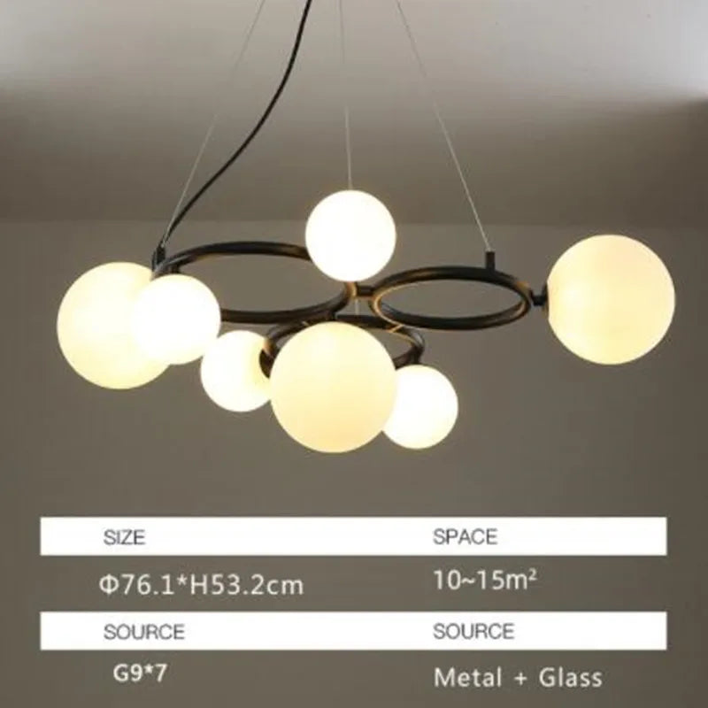 suspension moderne en verre avec ampoule incluse pour décoration intérieure