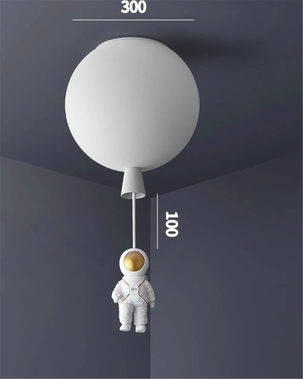 plafonnier led nordique avec astronaute et ballons pour enfants
