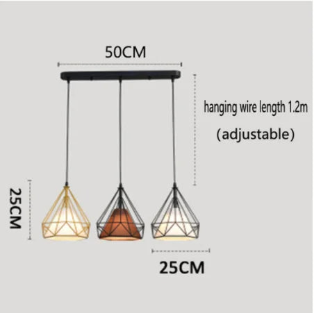 2022 New Nordic aisle diamond chandelier simple modern retro wrought iron living room dining room led ceiling chandelier