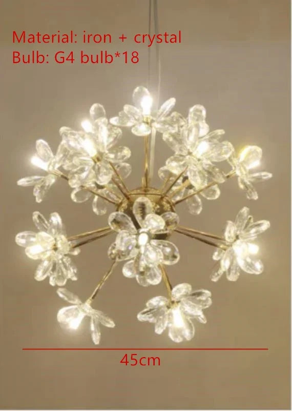 lustres modernes en cristal pour décoration romantique intérieure