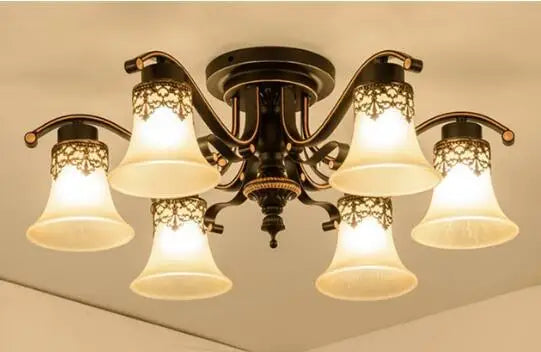 plafonnier vintage en verre et métal rétro lumineux