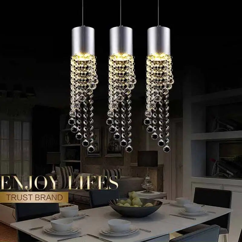 suspension moderne en cristal pour éclairage intérieur décoratif